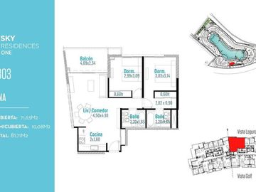 Departamento 3 ambientes en venta en Remeros Beach c/vista laguna