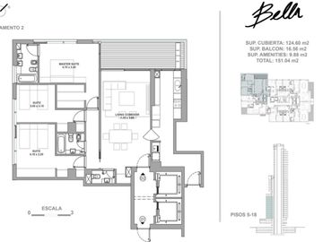 Venta TORRE BELLA - 3 DORM  c/ 2 COCHERAS - 151Mts.Tot - Palermo Soho