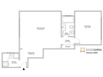 Departamento en  Venta. 2 ambientes en Recoleta