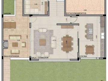 Casa de tres habitaciones con jardín de 130m2