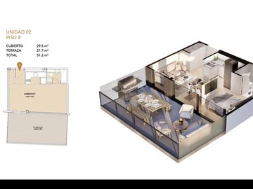 Monoambiente en venta en Palermo
