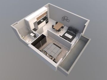 VENTA Departamento Rosario Barrio Luis Agote 1 dormitorio equipado balcon estrenar