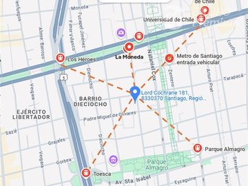 Departamento en Venta en Cerca del metro La Moneda, Toesca y Parque Almagro
