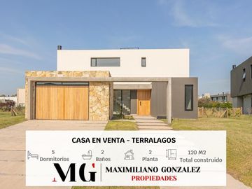Casa en venta, 6 ambientes. Terralagos, Canning