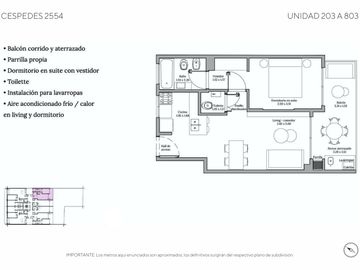 Venta Departamento de 2 Ambientes con Balcón Aterrazado, en Construcción en Colegiales