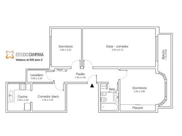 Departamento tipo Casa. Tres ambientes. Balcón. Villa Crespo