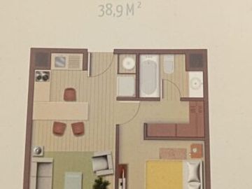 Reservado. Venta Departamento 1D1B + estacionamiento en Espacio Parque