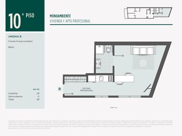1 Ambiente en Pozo - Edificio de Categoría - Ideal AIRBNB - Apto Profesional -  Villa Crespo
