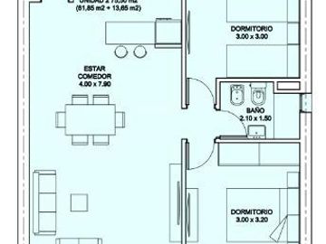 VENTA - Departamento 2 Dormitorios con Balcón en Barrio Parque