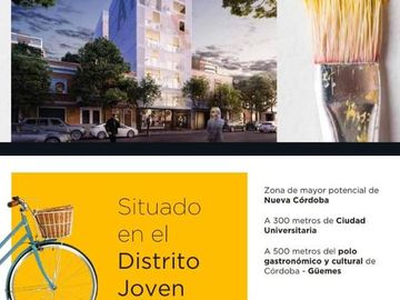 Departamento un dormitorio, en venta diseño único, Nueva Córdoba
