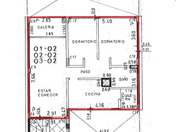 Departamento en barrio centro 2 dormitorios balcon venta