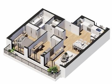 VENTA DEPARTAMENTO  3 AMBIENTES  PARQUE CHACABUCO