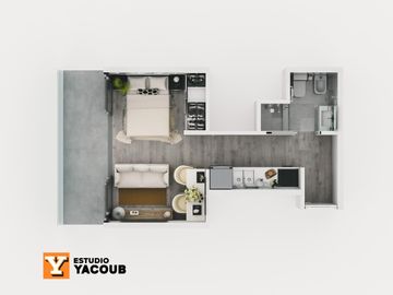 Departamento en venta - 1 dormitorio- Balcón - 45mts2 - Microcentro, La Plata-pozo-emprendimiento