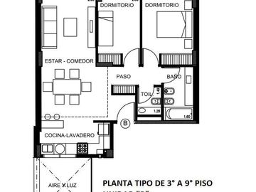 VENTA Departamento 3 ambientes en Parque Chacabuco con balcón contrafrente