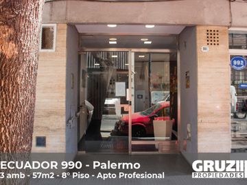 3 ambientes Apto Prof. 57m2 - Ecuador 990 - Recoleta