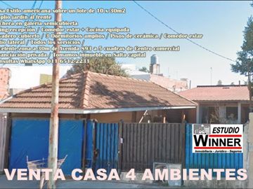 VENTA CASA 4 AMBIENTES