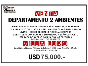 VENTA DEPTO 2 AMBIENTES