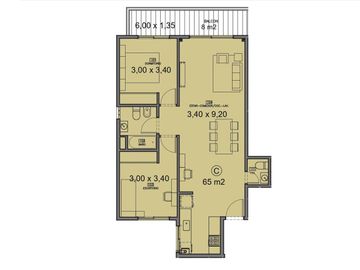 Departamento de  tres ambientes a estrenar en Nuñez