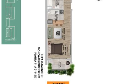 Departamento monoambiente en venta Centro Rosario