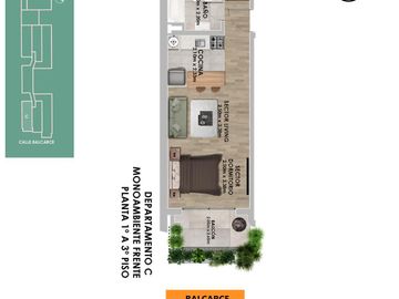 Departamento monoambiente en venta Centro Rosario
