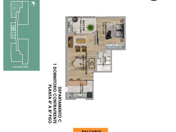 Departamento monoambiente en venta Centro Rosario
