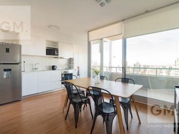 ALQUILER  2 AMBIENTES  LUMINOSO, FULL AMENITIES,  AMOBLADO CON COCHERA - PISO ALTO
