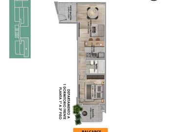 Departamento un dormitorio en venta Centro Rosario