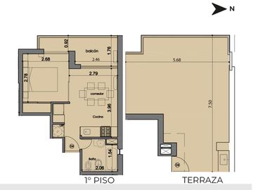 DEPARTAMENTO DE UN DORMITORIO VENTA TERRAZA EXCLUSIVA MARTIN