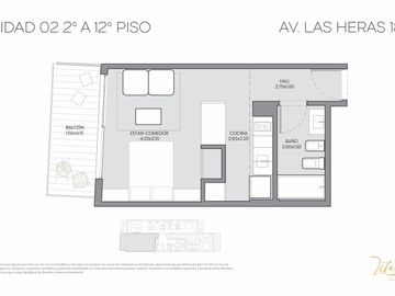 Venta departamento monoambiente con balcón en Recoleta, Apto Blanqueo, en pozo