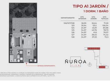 OPORTUNIDAD!! Cesión de Promesa Depto 1D1B con Patio en Edificio Metra View, Ñuñoa