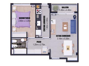 Nuquén 2000 - Flores - Venta - Departamento de 2 Ambientes con Patio propio A estrenar  muy Luminoso