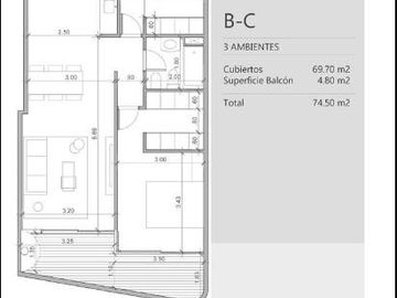 Departamento en  venta de 2 ambientes al frente con  balcón y  terrazapropia - San martin centro
