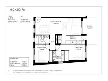 Moderno 3 ambientes con parrilla propia y amenities en Caballito