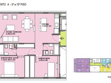 Departamento en Lomas de Nuñez / 3 ambientes con Balcón