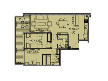 Departamento de tres ambientes a estrenar en villa urquiza