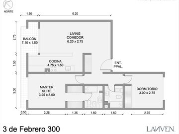 Venta departamento de 3 ambientes en San Isidro