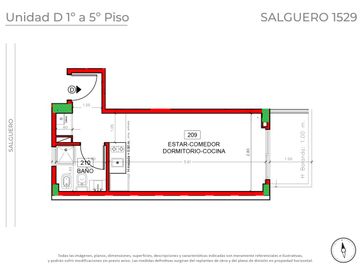 Venta Departamento Apto Profesional de 1 Ambiente en Palermo Soho – Próximo a Estrenar