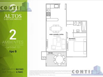 Venta de Departamento 3 ambientes - Altos Las Casuarinas- Loma Verde, Escobar, Zona Norte