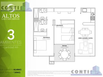 Venta de Departamento 3 ambientes - Altos Las Casuarinas- Loma Verde, Escobar, Zona Norte