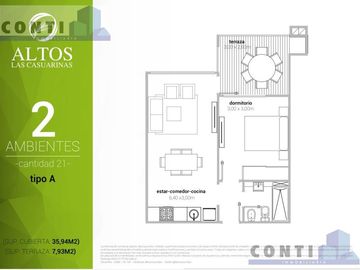 Venta de Departamento 3 ambientes - Altos Las Casuarinas- Loma Verde, Escobar, Zona Norte