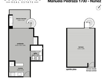 Monoambiente dúplex venta c/ cochera, terraza y parrilla en Núñez