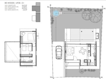 Casa  alquiler  Pinamar Norte barrio Berlin Woods 2 dormitorios 2 baños parque jacuzzi exterior