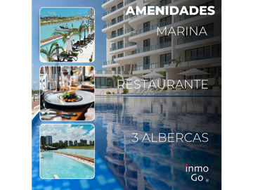 Departamento de Lujo Puerto Cancun, 24.5 MDP 4 Recamaras