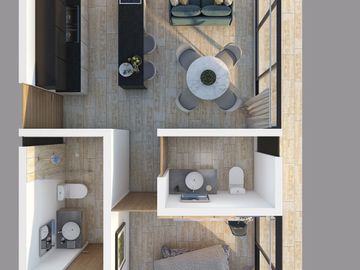 Departamentos(1R) en Venta en Vorá en Temozón Norte