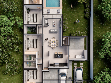 En Venta, Casa de un piso en Privada Residencial, 3 Rec, 3.5 baños, alberca