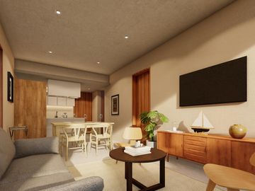 DEPARTAMENTO 2 RECÁMARAS Y TERRAZA EN ZONA SUR DE CANCÚN. PREVENTA.