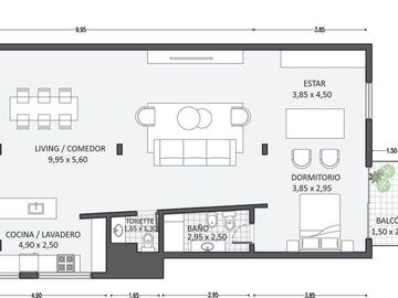 Excelente Loft vista al dique unica - Puerto Madero