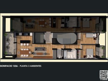 Departamento 3 ambientes c/ 2 balcones - Caballito - Venta