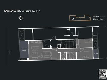 Departamento 3 ambientes c/ 2 balcones - Caballito - Venta