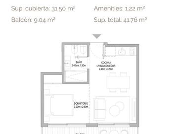 Departamento en  Venta 2 ambientes con suite y toilette   Cañitas